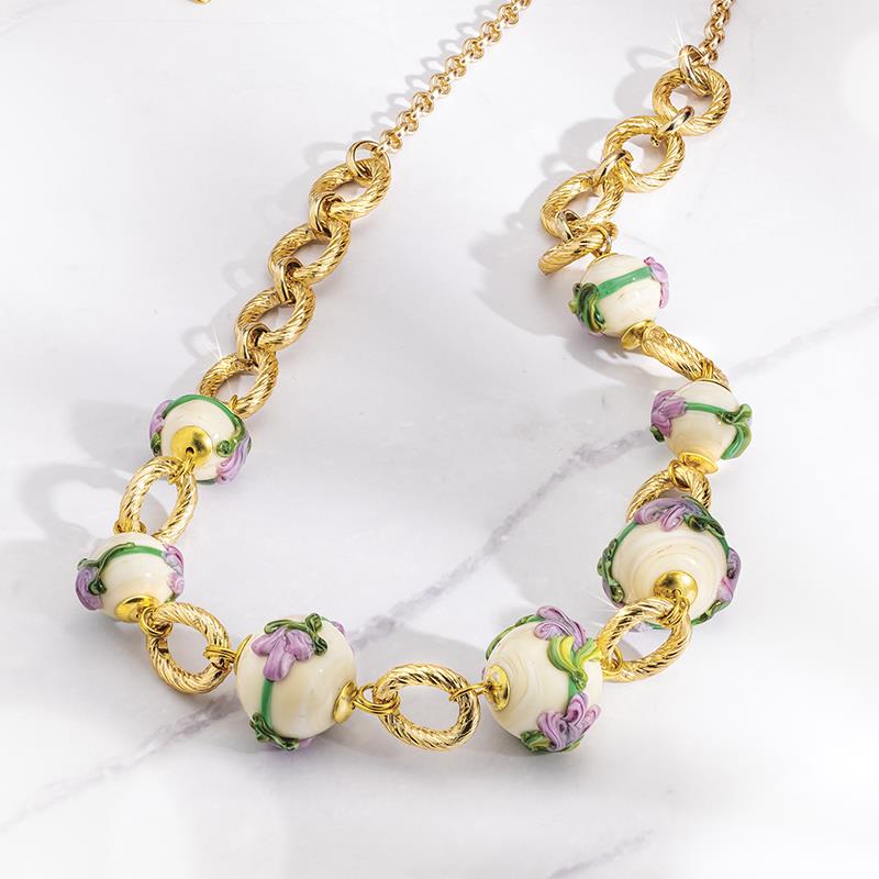 Lilac Murano Necklace, Bracelet & Earrings